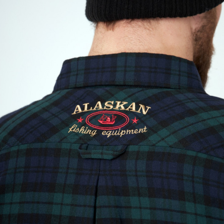 Рубашка Alaskan с мех. подкл. синяя клетка  M